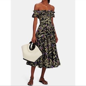 Agua by Agua Bendita Banana Off The Shoulder Midi Dress